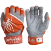 2022 Spiderz PRO Model Batting Gloves: Orange/White -Baseball Discounts Shop 2022SpiderzPRO Orange White