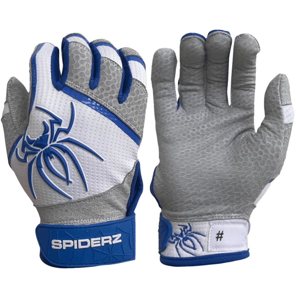 2022 Spiderz PRO Model Batting Gloves: White/Royal Blue 2 2022 Spiderz PRO Model Batting Gloves: White/Royal Blue