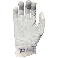 2023 Spiderz Pro Model Batting Gloves: White/Black/Silver -Baseball Discounts Shop 2023SpiderzProModelBattingGloves White 2