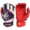 2023 Spiderz Pro Model Batting Gloves: White/Red/Navy -Baseball Discounts Shop 2023SpiderzProModelBattingGloves White Red Navy Title