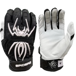 2022 Spiderz ENDITE Batting Gloves: Black And White