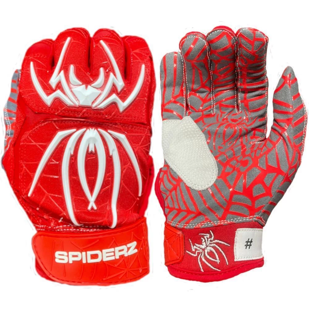 2023 Spiderz HYBRID Batting Gloves: Red/White 3 2023 Spiderz HYBRID Batting Gloves: Red/White
