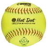 Worth 12" ASA Hot Dot Slowpitch Softballs (Dozen): AHD12SY -Baseball Discounts Shop AHD12SY