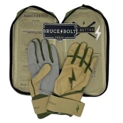 Bruce Bolt Premium Pro Military Series Long Cuff Batting Gloves: Beige -Baseball Discounts Shop IMG 0884