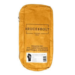 Bruce Bolt PREMIUM PRO Long Cuff Batting Gloves: Black -Baseball Discounts Shop LC BLKG BAG