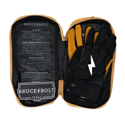 Bruce Bolt PREMIUM PRO Long Cuff Batting Gloves: Black -Baseball Discounts Shop LC BLKG BAG2