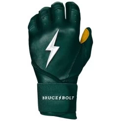 Bruce Bolt PREMIUM PRO Long Cuff Batting Gloves: Green -Baseball Discounts Shop LC GRNG LEFT