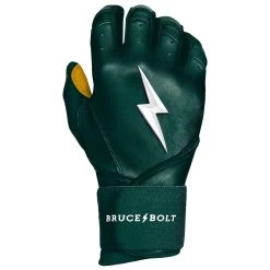Bruce Bolt PREMIUM PRO Long Cuff Batting Gloves: Green -Baseball Discounts Shop LC GRNG RIGHT