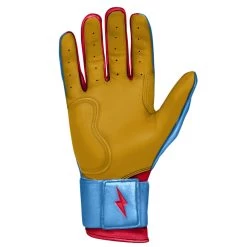 Bruce Bolt PREMIUM PRO BADER Series Long Cuff Batting Gloves: Baby Blue -Baseball Discounts Shop LC HBB PALM