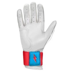 Bruce Bolt PREMIUM PRO BRINSON Series Long Cuff Batting Gloves: White -Baseball Discounts Shop LC LBW PALM