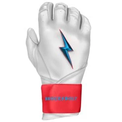 Bruce Bolt PREMIUM PRO BRINSON Series Long Cuff Batting Gloves: White -Baseball Discounts Shop LC LBW RIGHT