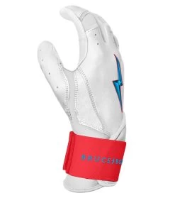 Bruce Bolt PREMIUM PRO BRINSON Series Long Cuff Batting Gloves: White -Baseball Discounts Shop LC LBW SIDE