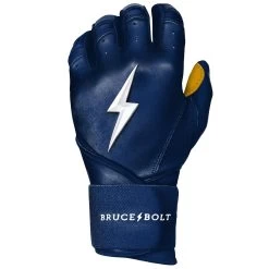 Bruce Bolt PREMIUM PRO Long Cuff Batting Gloves: Navy -Baseball Discounts Shop LC NVYG LEFT