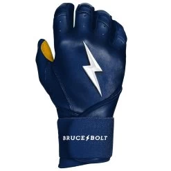 Bruce Bolt PREMIUM PRO Long Cuff Batting Gloves: Navy -Baseball Discounts Shop LC NVYG RIGHT