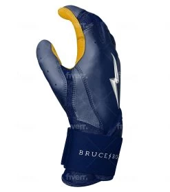 Bruce Bolt PREMIUM PRO Long Cuff Batting Gloves: Navy -Baseball Discounts Shop LC NVYG SIDE