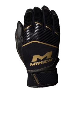 Miken Softball MK7X Adult Black And Gold Batting Gloves: MBGGLD-BLK -Baseball Discounts Shop MBGGLDblack3