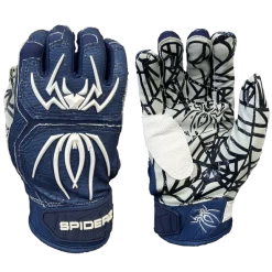 2023 Spiderz HYBRID Batting Gloves: Navy/White
