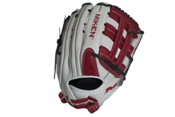 Miken Pro Series 14″ Slow Pitch Fielding Glove – White/Scarlet/Navy: PRO140WSN -Baseball Discounts Shop PRO140WSN BACK