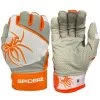 2022 Spiderz PRO Model Batting Gloves: White/Orange -Baseball Discounts Shop PROWhiteOrange