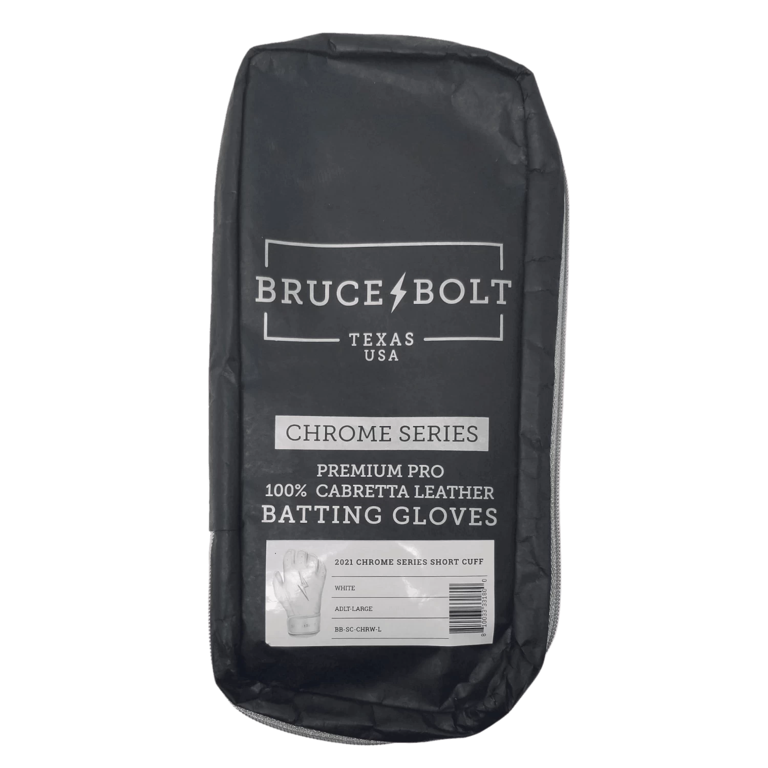 Bruce Bolt PREMIUM PRO Chrome Series Short Cuff Batting Gloves: White 5 Bruce Bolt PREMIUM PRO Chrome Series Short Cuff Batting Gloves: White - Image 3