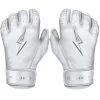 Bruce Bolt PREMIUM PRO Chrome Series Short Cuff Batting Gloves: White -Baseball Discounts Shop SC CHRW HERO