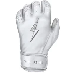 Bruce Bolt PREMIUM PRO Chrome Series Short Cuff Batting Gloves: White 15 Bruce Bolt PREMIUM PRO Chrome Series Short Cuff Batting Gloves: White -Baseball Discounts Shop SC CHRW LEFT