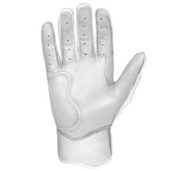 Bruce Bolt PREMIUM PRO Chrome Series Short Cuff Batting Gloves: White 17 Bruce Bolt PREMIUM PRO Chrome Series Short Cuff Batting Gloves: White -Baseball Discounts Shop SC CHRW PALM