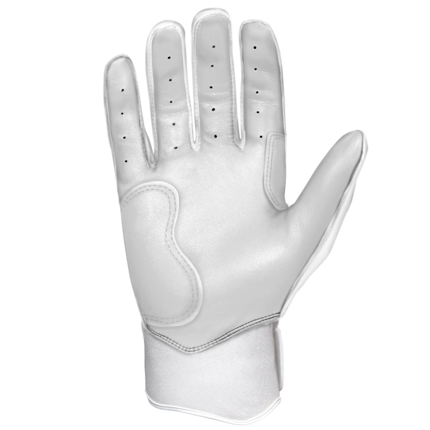 Bruce Bolt PREMIUM PRO Chrome Series Short Cuff Batting Gloves: White 9 Bruce Bolt PREMIUM PRO Chrome Series Short Cuff Batting Gloves: White - Image 7