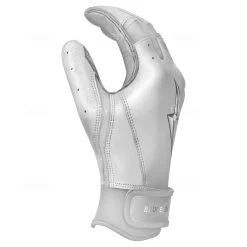 Bruce Bolt PREMIUM PRO Chrome Series Short Cuff Batting Gloves: White 19 Bruce Bolt PREMIUM PRO Chrome Series Short Cuff Batting Gloves: White -Baseball Discounts Shop SC CHRW SIDE