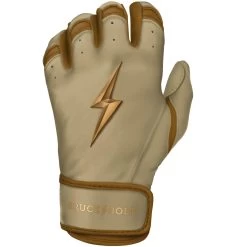 Bruce Bolt PREMIUM PRO Gold Series Batting Gloves: Short Cuff 14 Bruce Bolt PREMIUM PRO Gold Series Batting Gloves: Short Cuff -Baseball Discounts Shop SC GLD LEFT