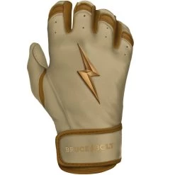 Bruce Bolt PREMIUM PRO Gold Series Batting Gloves: Short Cuff 16 Bruce Bolt PREMIUM PRO Gold Series Batting Gloves: Short Cuff -Baseball Discounts Shop SC GLD RIGHT