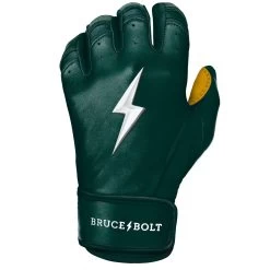 Bruce Bolt PREMIUM PRO Short Cuff Batting Gloves: GREEN -Baseball Discounts Shop SC GRNG LEFT