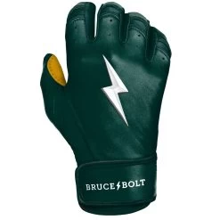 Bruce Bolt PREMIUM PRO Short Cuff Batting Gloves: GREEN -Baseball Discounts Shop SC GRNG RIGHT