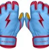 Bruce Bolt PREMIUM PRO BADER Series Short Cuff Batting Gloves: Baby Blue -Baseball Discounts Shop SC HBB HERO