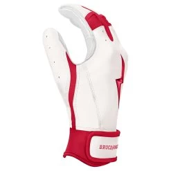 Bruce Bolt PREMIUM PRO BADER Series Short Cuff Batting Gloves: White 11 Bruce Bolt PREMIUM PRO BADER Series Short Cuff Batting Gloves: White -Baseball Discounts Shop SC HBW SIDE