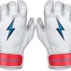 Bruce Bolt PREMIUM PRO BRINSON Series Short Cuff Batting Gloves: White -Baseball Discounts Shop SC LBW HERO