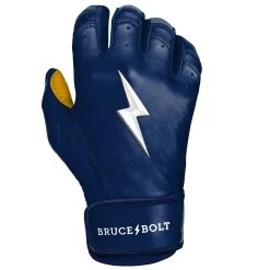 Bruce Bolt PREMIUM PRO Short Cuff Batting Gloves: Navy -Baseball Discounts Shop SC NVYG RIGHT