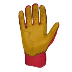 Bruce Bolt PREMIUM PRO Short Cuff Batting Gloves: Red -Baseball Discounts Shop SC REDG PALM