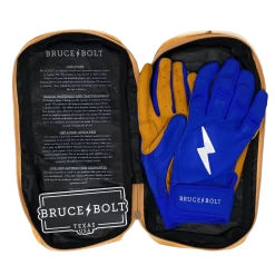 Bruce Bolt PREMIUM PRO Short Cuff Batting Gloves: Royal -Baseball Discounts Shop SC ROYG BAG2