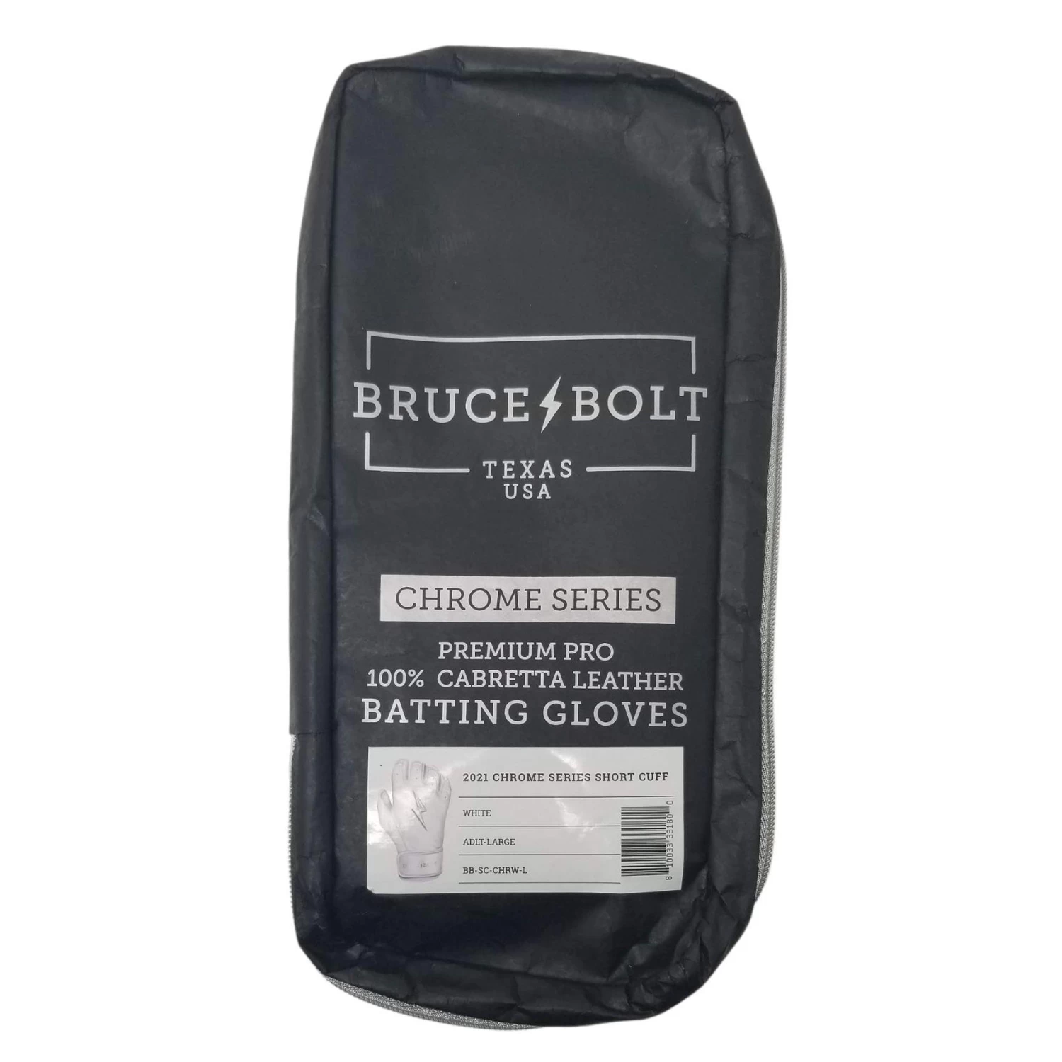 Bruce Bolt PREMIUM PRO Chrome Series Long Cuff Batting Gloves: Black 6 Bruce Bolt PREMIUM PRO Chrome Series Long Cuff Batting Gloves: Black - Image 4