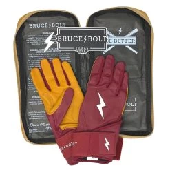 Bruce Bolt PREMIUM PRO Long Cuff Batting Gloves: Maroon -Baseball Discounts Shop premium pro long cuff batting gloves maroon brucebolt 551411