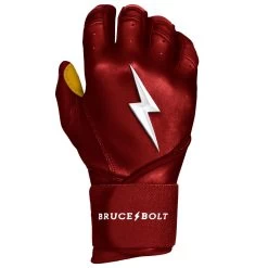 Bruce Bolt PREMIUM PRO Long Cuff Batting Gloves: Maroon -Baseball Discounts Shop premium pro long cuff batting gloves maroon brucebolt 626068