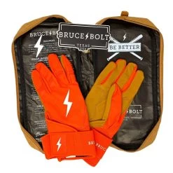 Bruce Bolt PREMIUM PRO Long Cuff Batting Gloves: Orange -Baseball Discounts Shop premium pro long cuff batting gloves orange brucebolt 341009