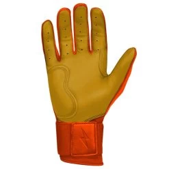 Bruce Bolt PREMIUM PRO Long Cuff Batting Gloves: Orange -Baseball Discounts Shop premium pro long cuff batting gloves orange brucebolt 813600