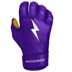 Bruce Bolt PREMIUM PRO Short Cuff Batting Gloves: Purple -Baseball Discounts Shop premium pro short cuff batting gloves purple brucebolt 154823