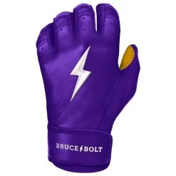 Bruce Bolt PREMIUM PRO Short Cuff Batting Gloves: Purple -Baseball Discounts Shop premium pro short cuff batting gloves purple brucebolt 315746